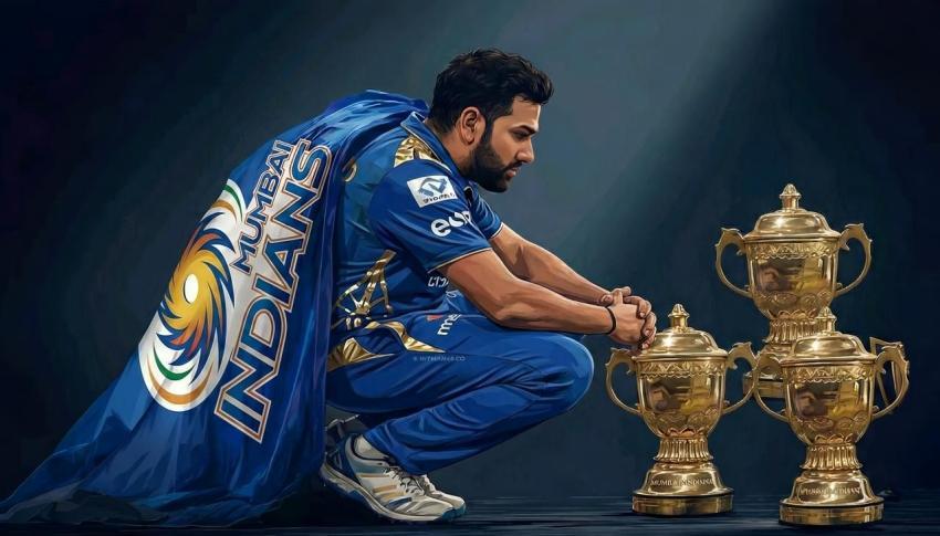 Mumbai Indians Rohit Sharma 8K PC wallpaper