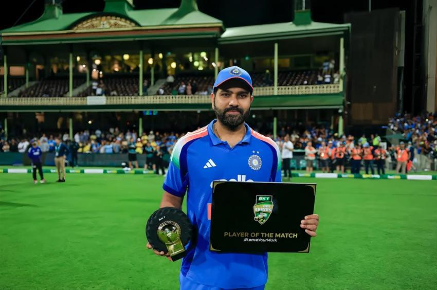 Rohit Sharma with POTM & POTS award