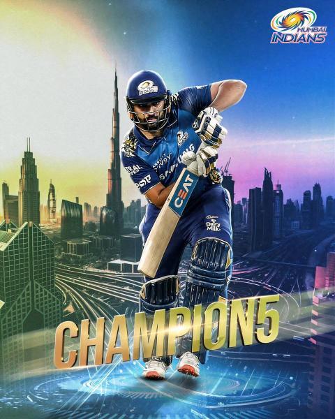 mumbai indians rohit sharma champion poster