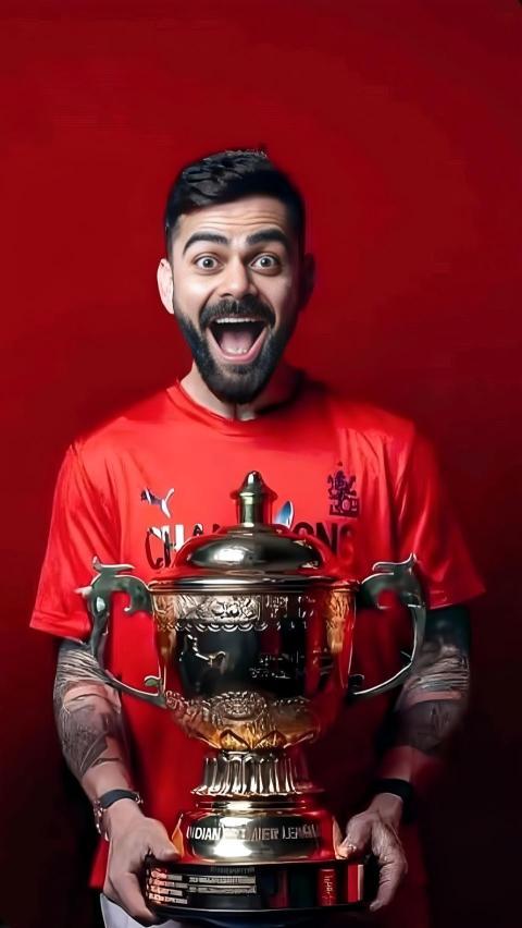Virat Kohli IPL Trophy HD Wallpaper