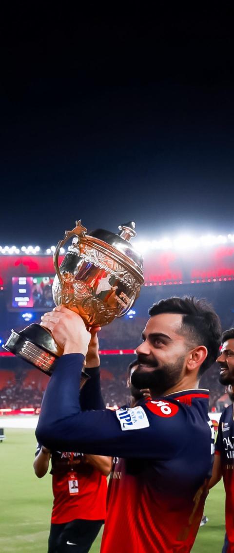 Virat Kohli IPL Trophy Wallpaper
