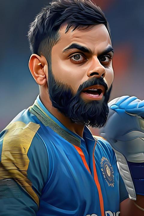 virat kohli cartoon mobile wallpaper